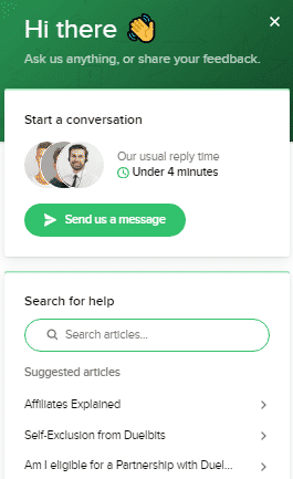 Live Chat Support by Duelbits Live Chat Support by Duelbits